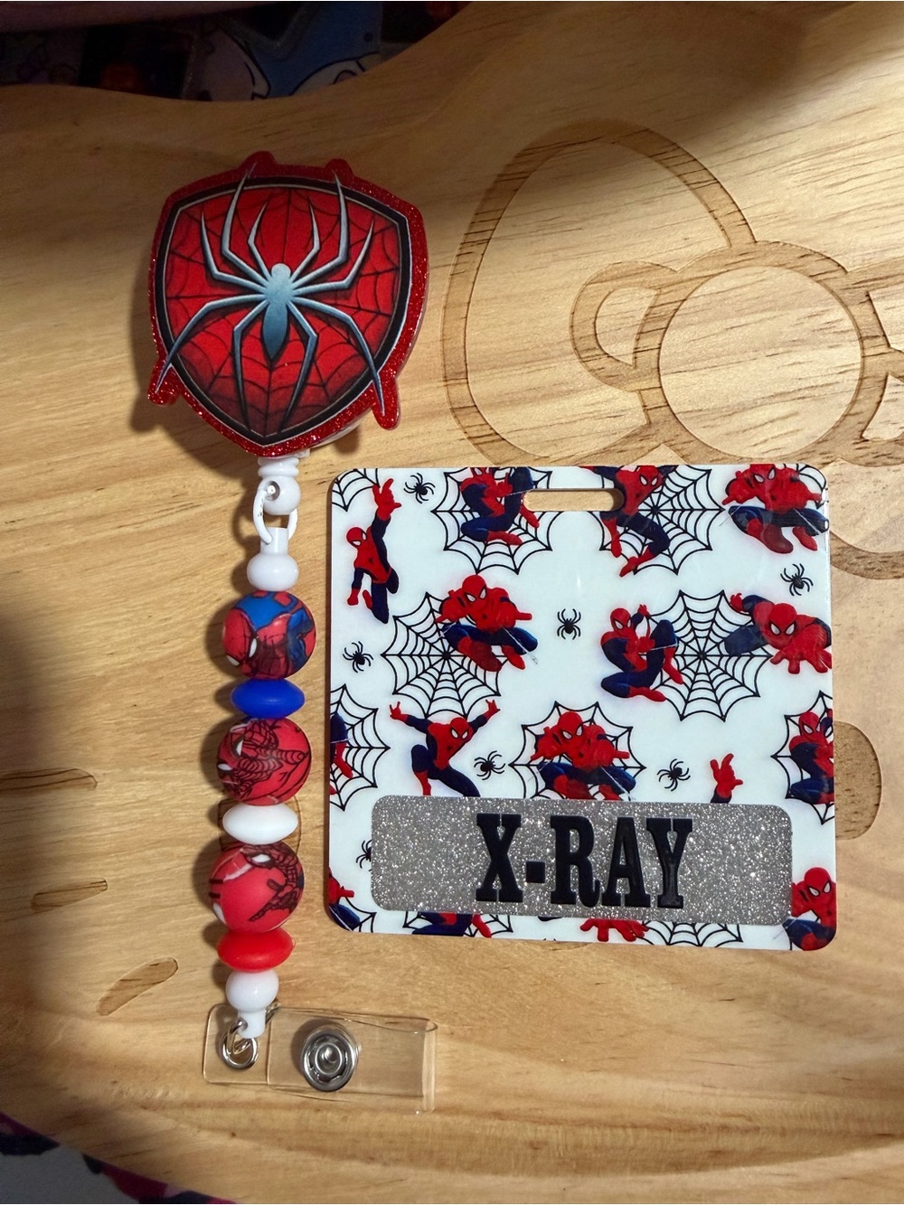 Spider-Man Badge Reel and X-RAY BadgeBuddy- Red, Blue, White